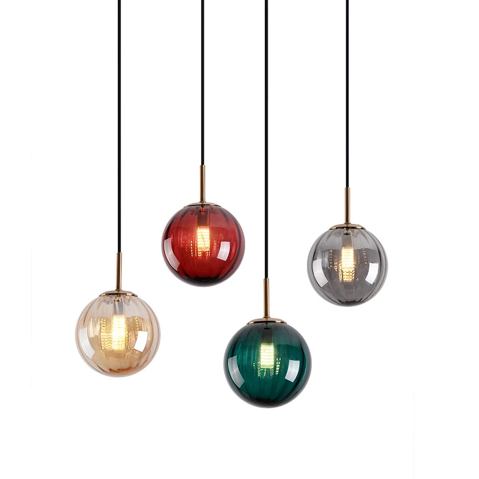 
 Contemporary indoor chandelier glass globe Lamp home pendant lamp ball shape pendant light for coffee shop  