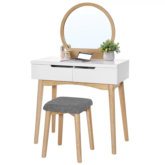 Top quality luxury mirrored tables white dressing table designs for bedroom furniture