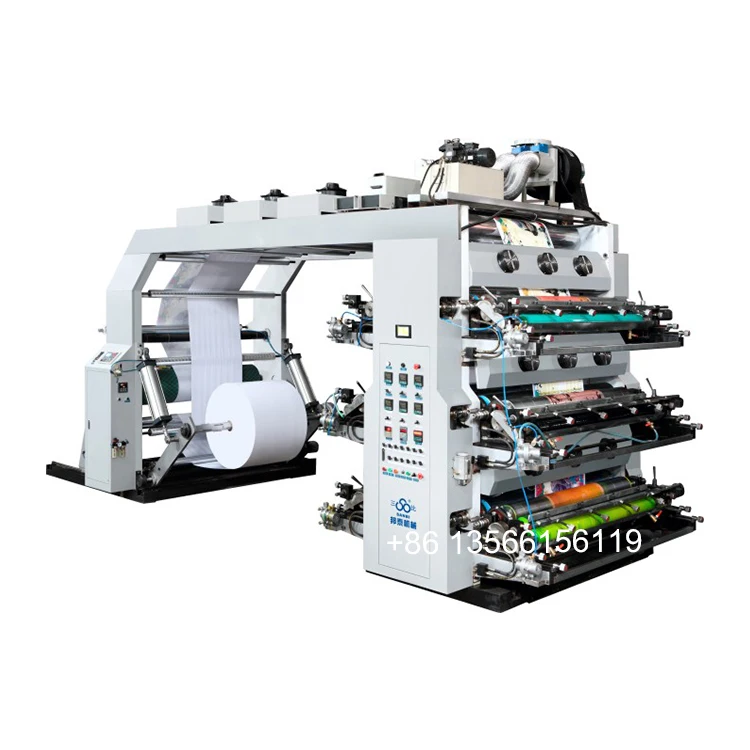 6 Color Plastic /Non Woven Fabric Bag  Making Flexo Printing Machine Price