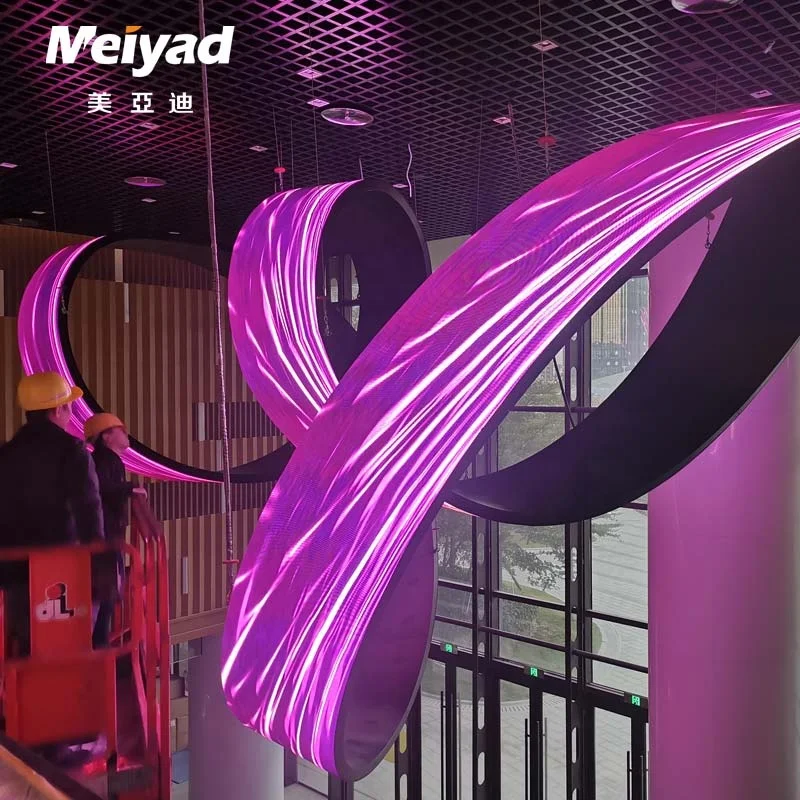 Indoor Soft Module Video 64 X 32 Flexible Module Full Color Customized Curved Programmable Flexible Led Display
