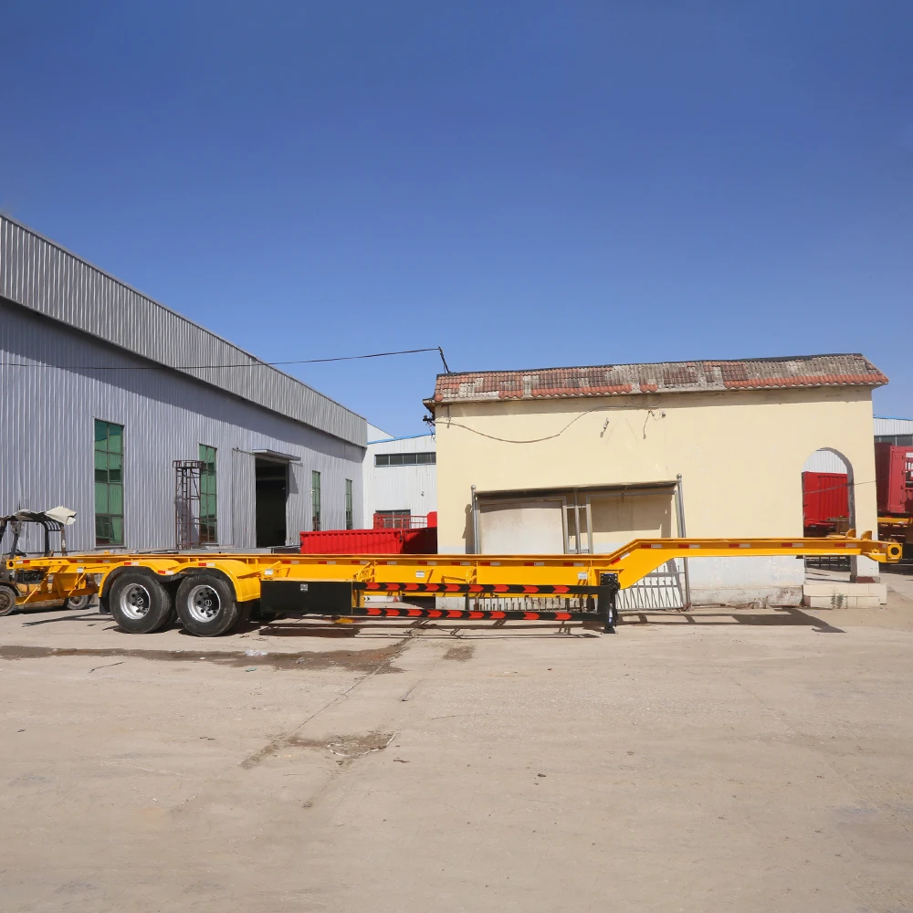 20 Feet 40 Feet Extended Container Chassis Sale 3 Axles Container Trailer Skeleton Semi Trailer Truck