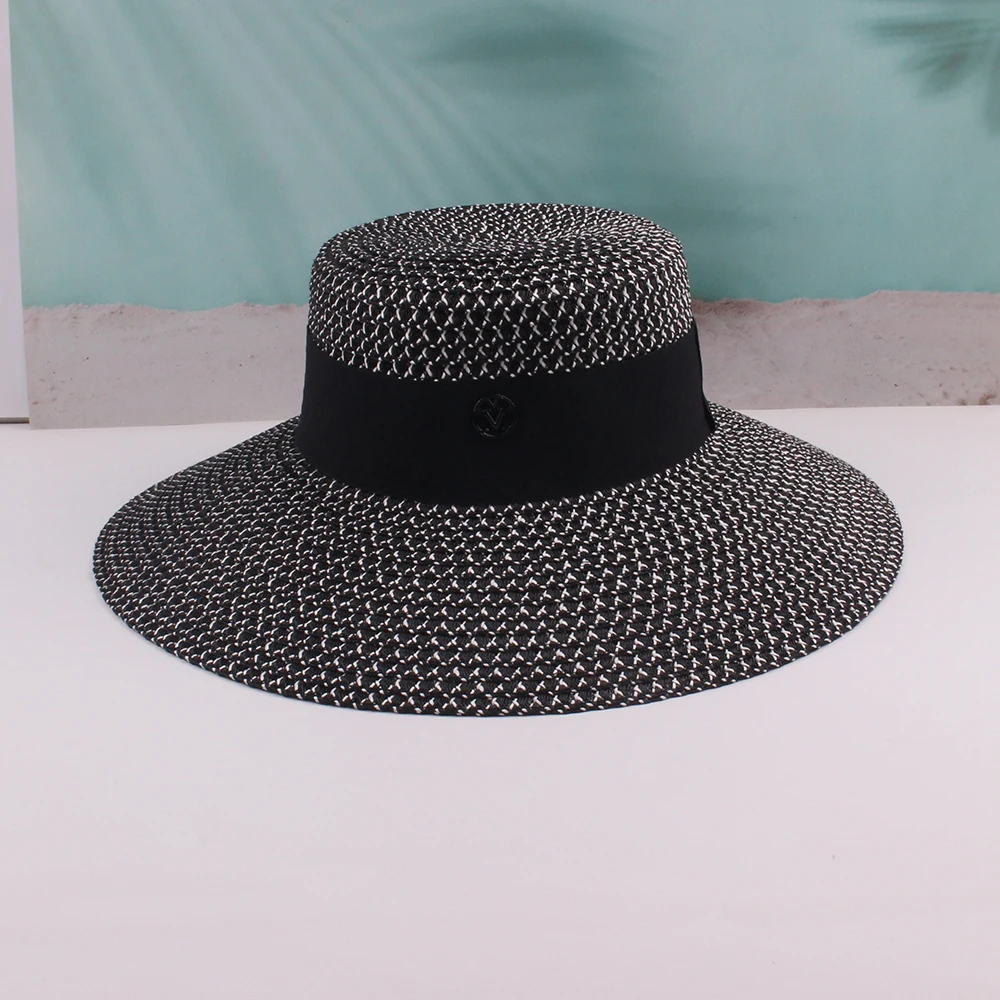 Custom Logo Summer Top Hats with Large Wide Brim Wholesale New Design Floppy Beach Straw Sun Hat Fashion Strohhut Sunhat