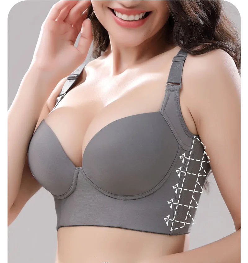 BOJIN Best Seller Wireless Lace Lined Plus Size Shapers GH IJ Cup Sexy Everyday Adult Underwear Re-Shaping Push Bras Hide Fat