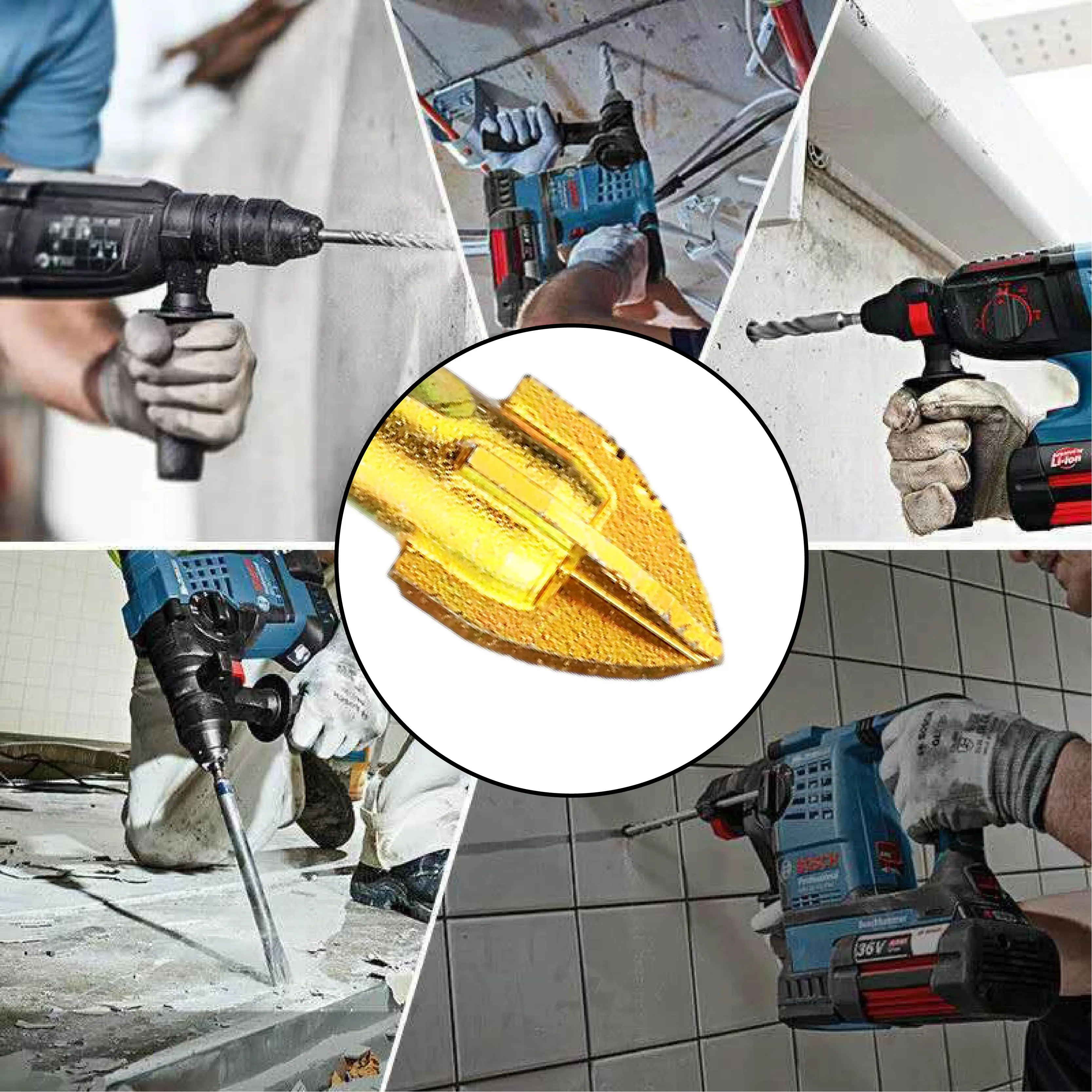 Handle Triangular-Multifunctional Cross Head Ceramic Drill Bit set Glass Drill Bit Tiles Drill Bit for Glass