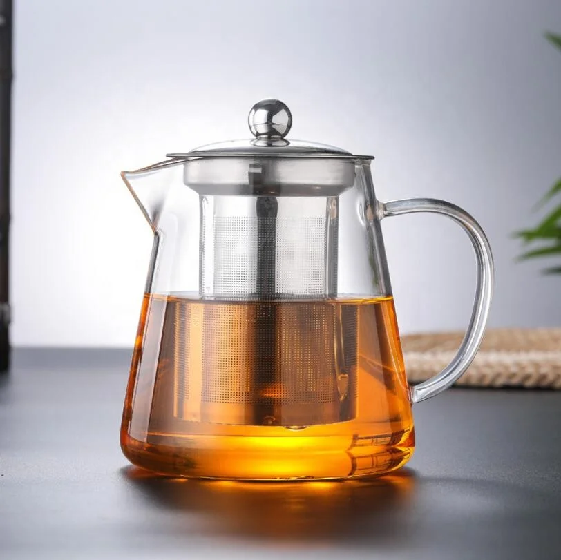 Chinese Wholesale Cheap New Design Antique High Quality Borosilicate Pyres Large Clear Glass Tea Pot With Infuser
