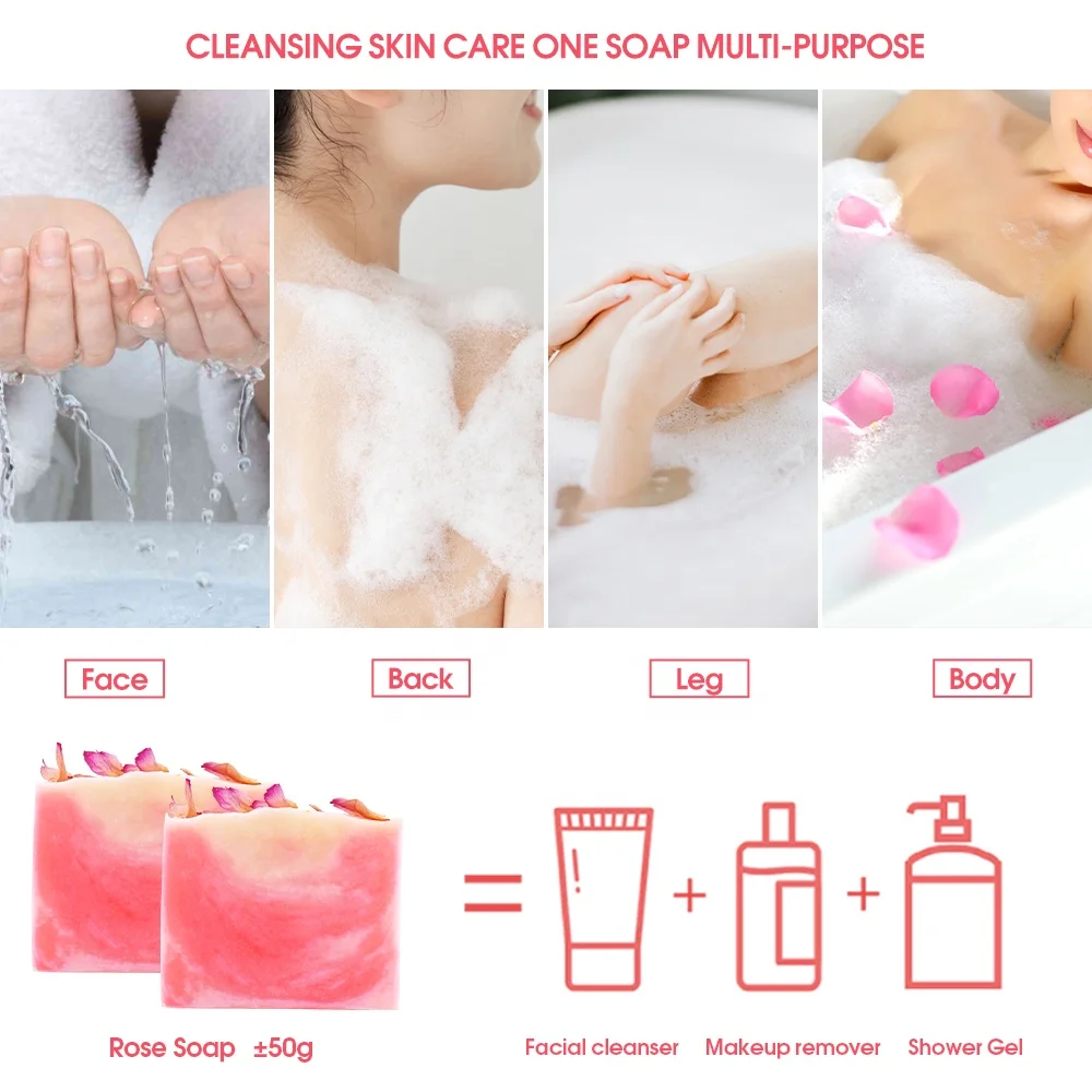 Оптовая продажа оптовая 100% чистый натуральный органический цветок контроль жирности увлажнение осветление уход за телом купальные лепестки роз мыло ручной