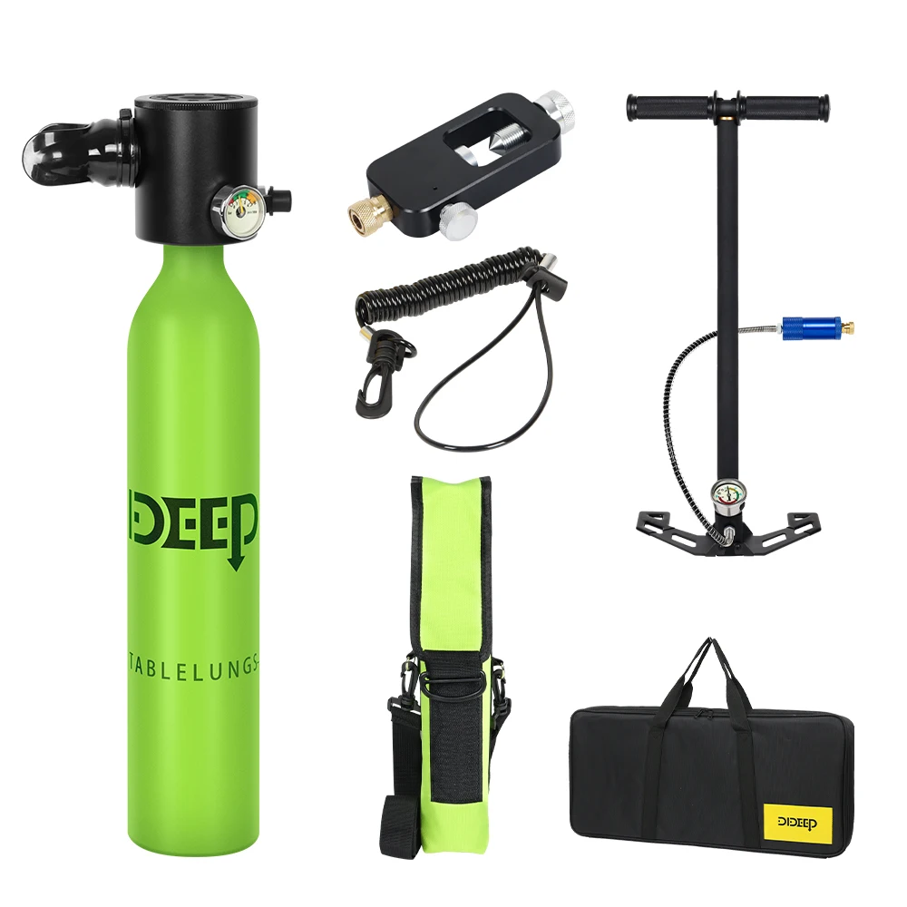 DIDEEP Portable 0.5L Mini Scuba Air Tank Full Set Diving Equipment