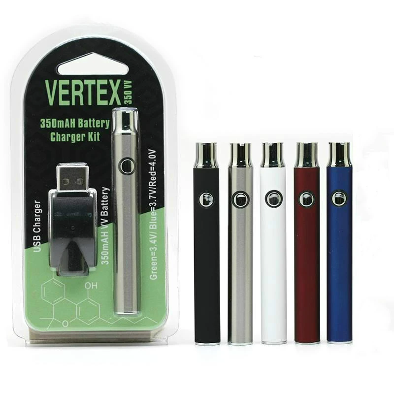  Лидер продаж предварительный нагрев 350 мАч Cbd картридж перезаряжаемый Vertex Vape ручка аккумулятор 510 мини