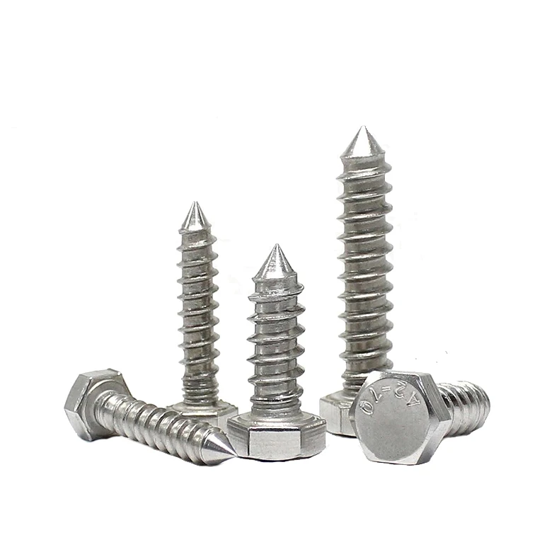 China Manufacturer ss304 Hexagon Head Wood Screws DIN571 Wood Screws