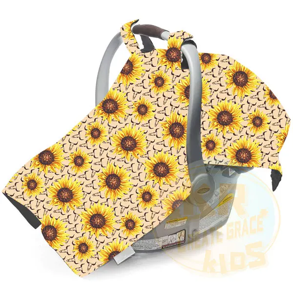 Western Fashion Custom Print Cow Cactus Sunflower Flower Cowboy Infant Baby Cradle Bubble Quilt Blankets