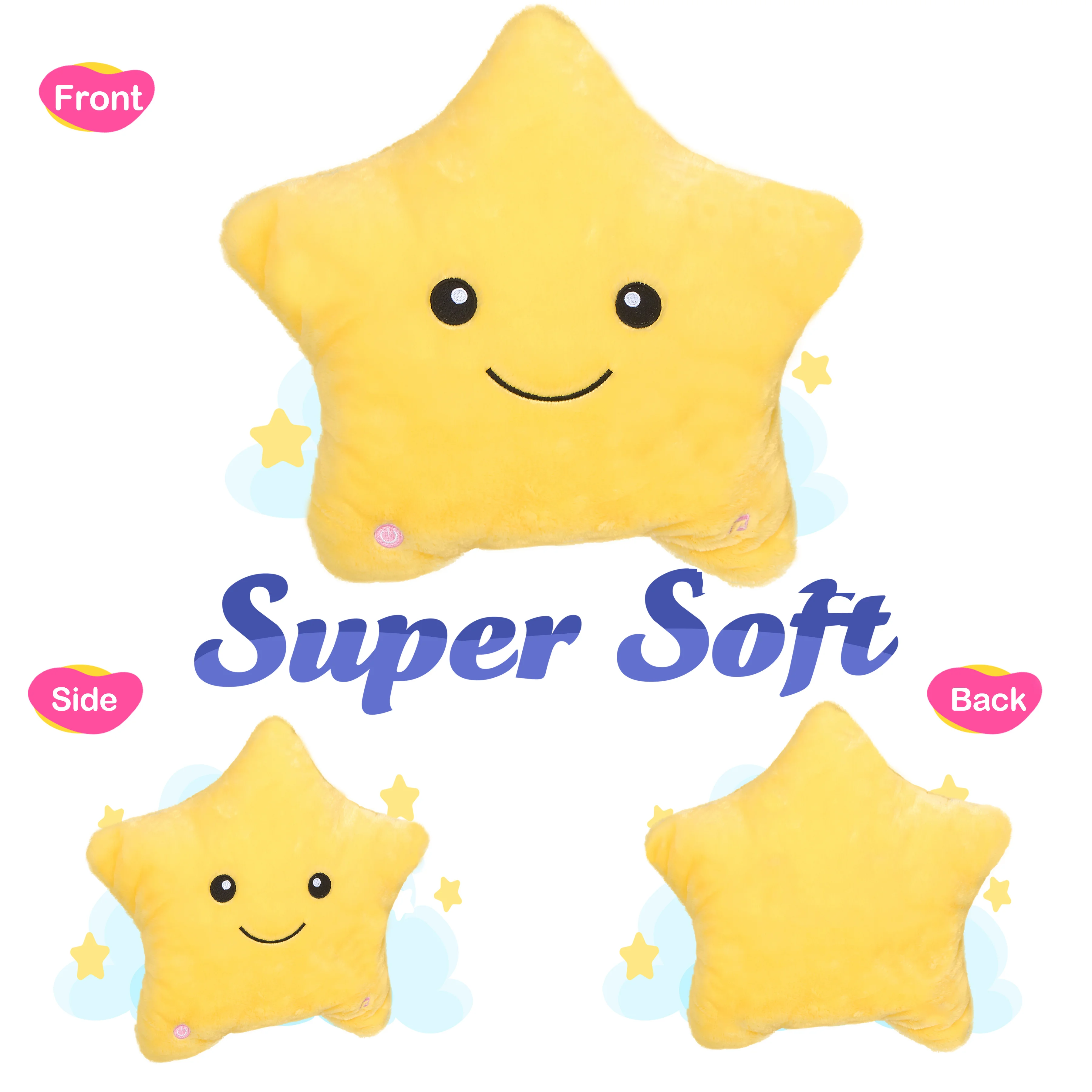 Bstaofy Glow Musical Twinkle Star Light up Lullaby Stuffed LED Toys Animated Soothe Kids Emotions Christmas Festival Gift