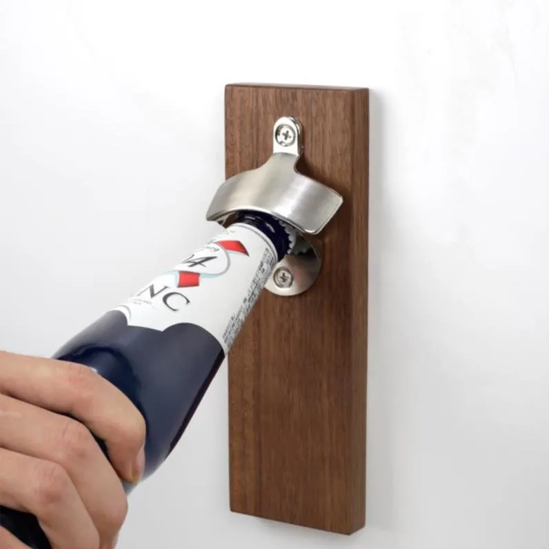 Заводская низкая цена экологически чистый пользовательский чистый пиво деревянная ручка открывалка для бутылок