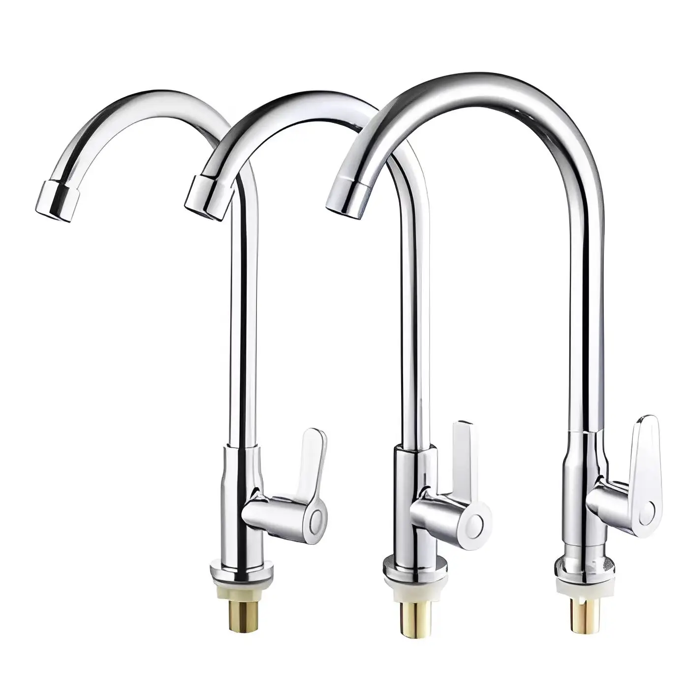 Modern Deck Mounted Cheap Tall Stainless Steel S/S Cold Water steel sanitary ware single handle kitchen faucet