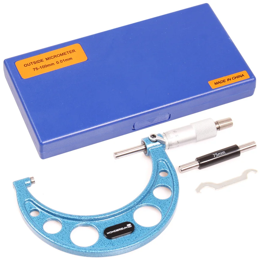 Industrial Quality micrometer 75-100mm  Outside Micrometers with Stainless Steel Spindle and Carbide Tips