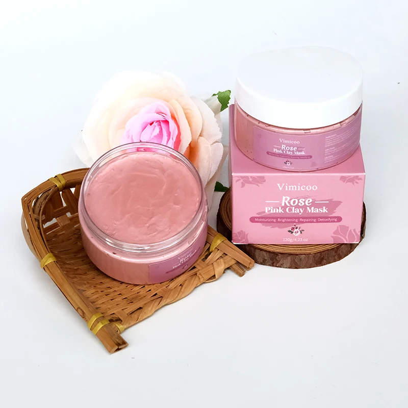 Wholesale Korean Facial Masks Private Label Natural Organic Rose Mud Australian Pink Clay Face Mask