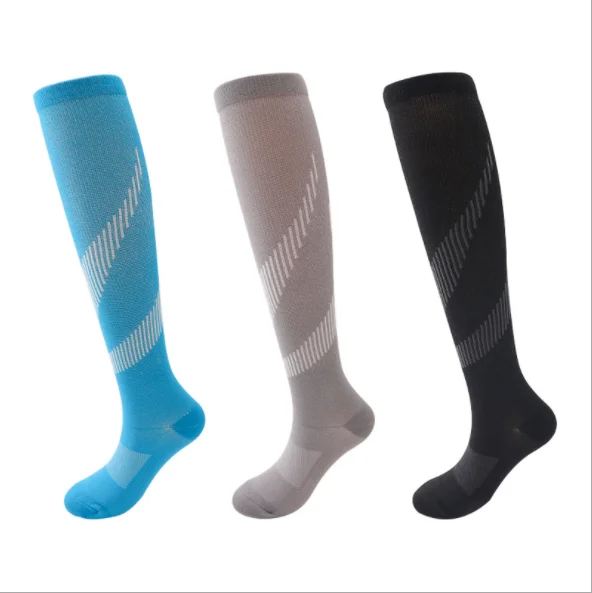 China Socks Manufacturer men Stylish Custom Design Plain Cotton Knitting Knee High Compression Socks Stockings