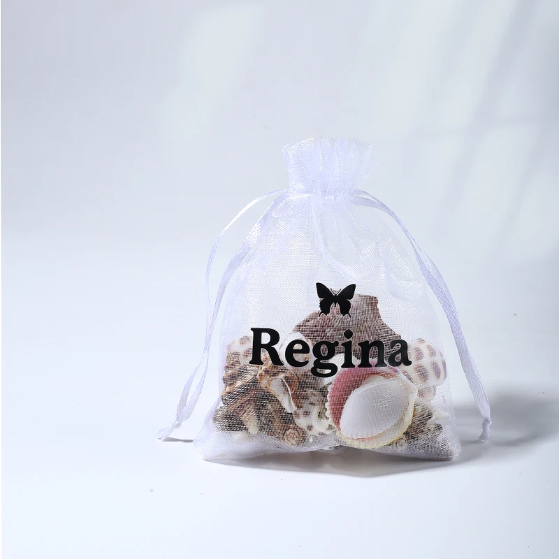 white packaging organza bags with logo gift pouches