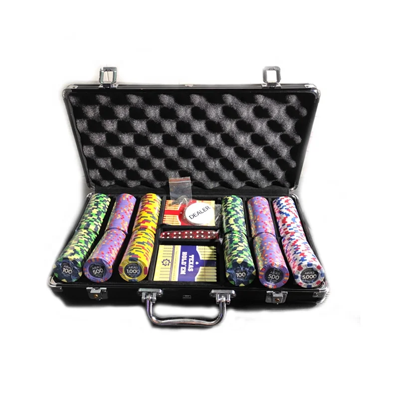 Wooden Batten or Blister box Professional Casino chip set 300pcs poker kit