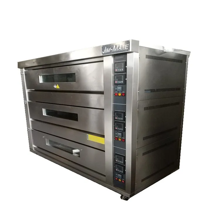 Bossda electric 3 deck 9 tray oven gas bakery deck oven for bread baking machine