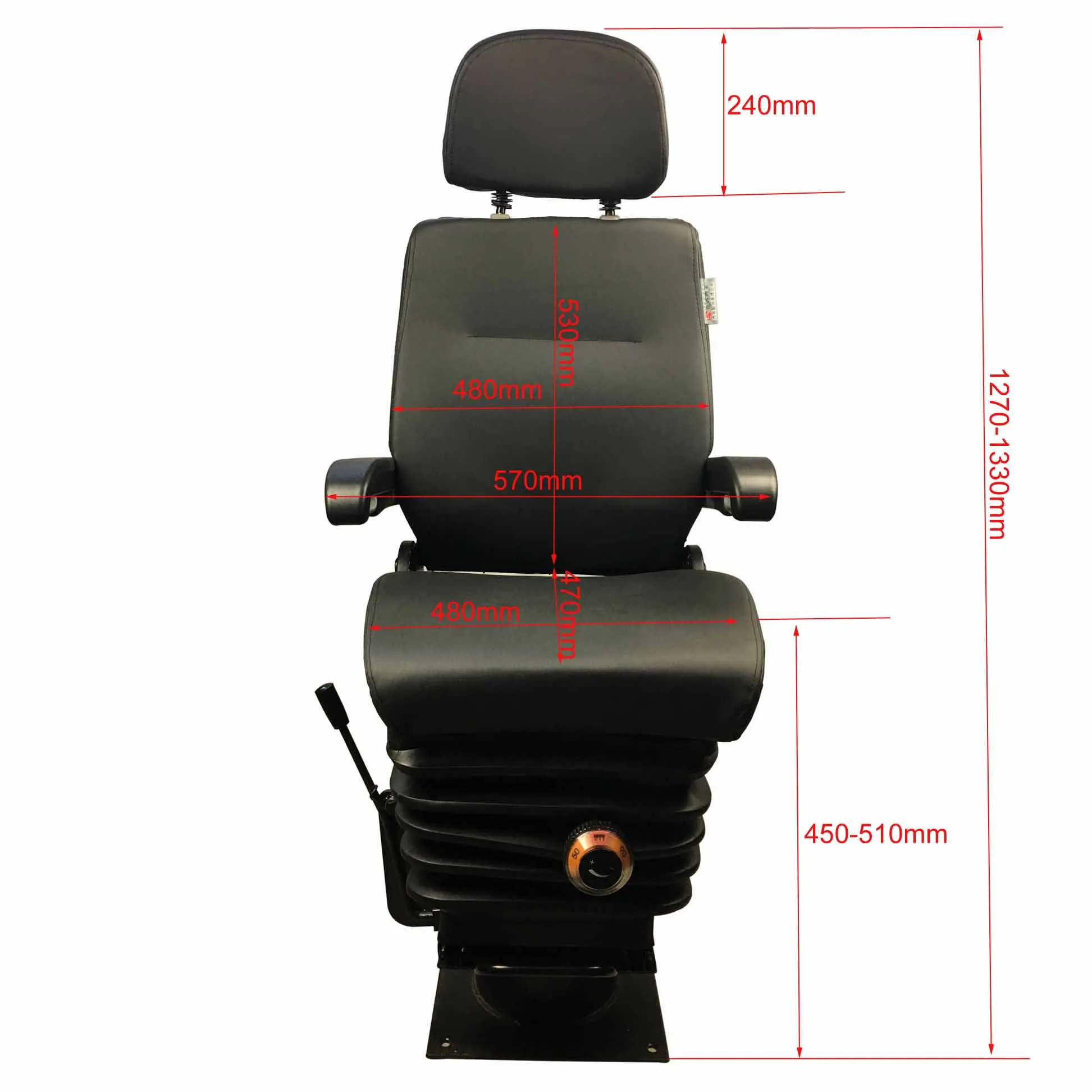 360-degree Rotating Base Mechanical Suspension Train Driver Seat