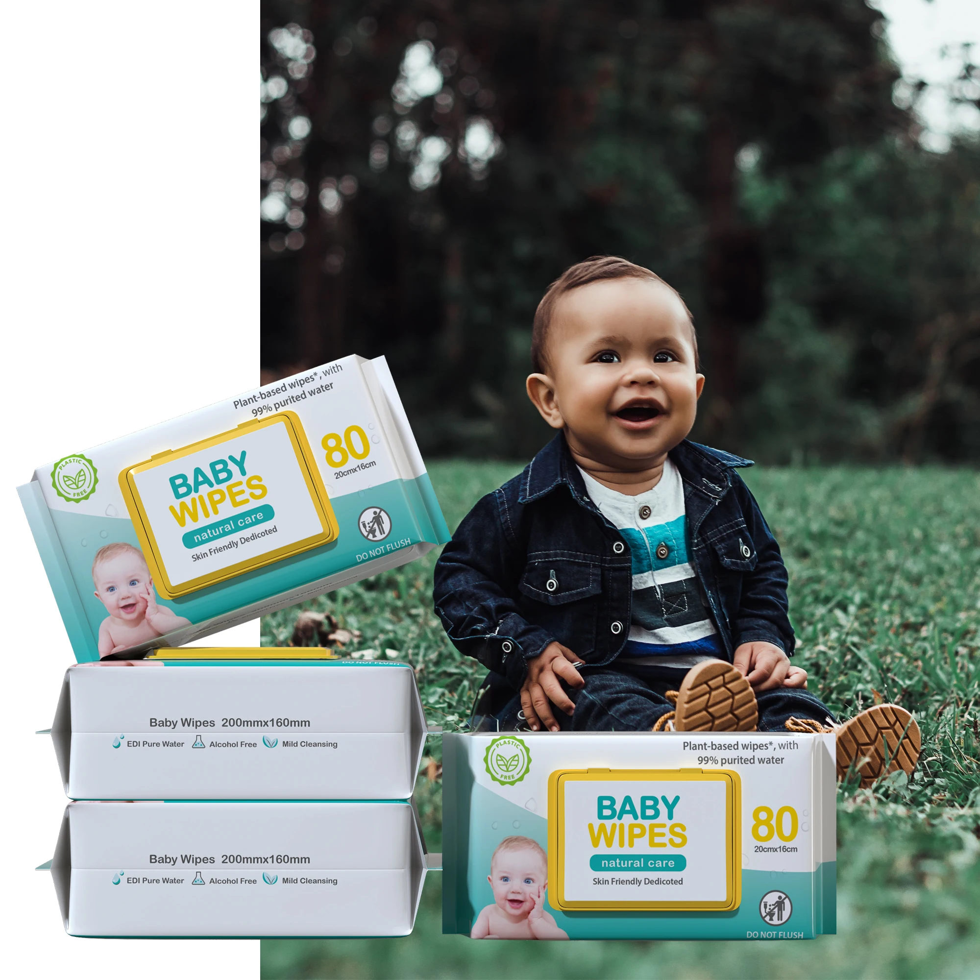 80 шт. детские влажные