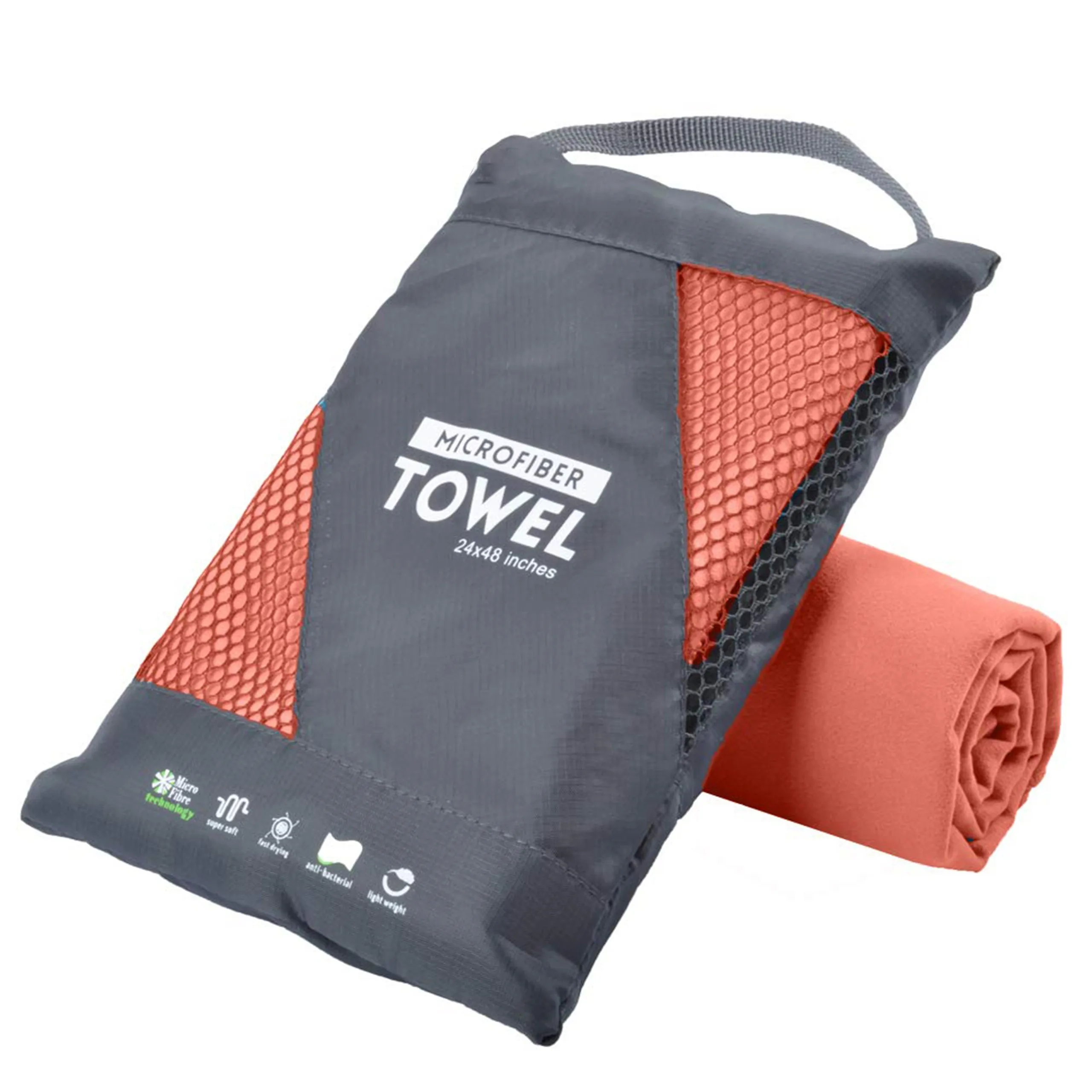 Custom Mesh Bag gym towel with logo Digital Printed Quick-Dry Sweat Travel sports Gym beach Microfiber terry Towel