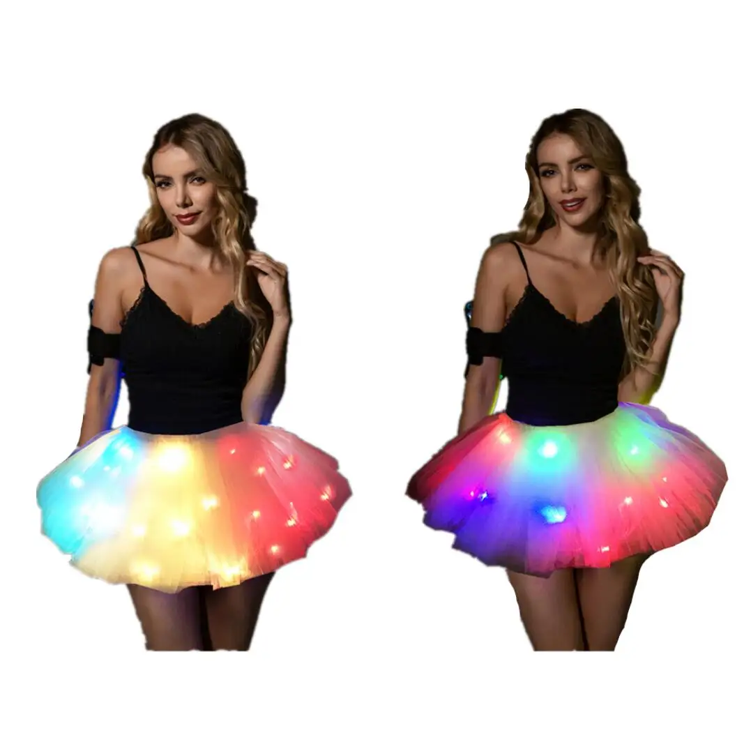 SHINYOU Smart LED Tutu Skirt,Women Adult Dance Vintage 5 layer Ballet Tutu Skirt