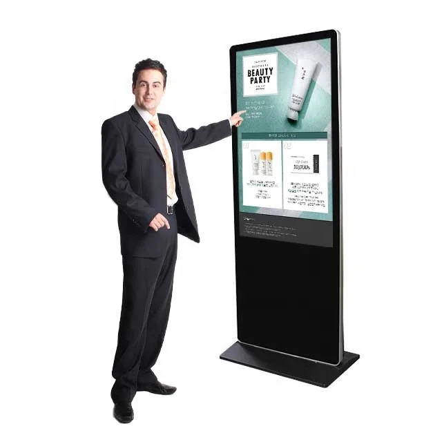 43Inch Indoor Touch Screen Kiosk Floor Standing Digital Signage HD Super Narrow Indoor Retail Store LCD Display