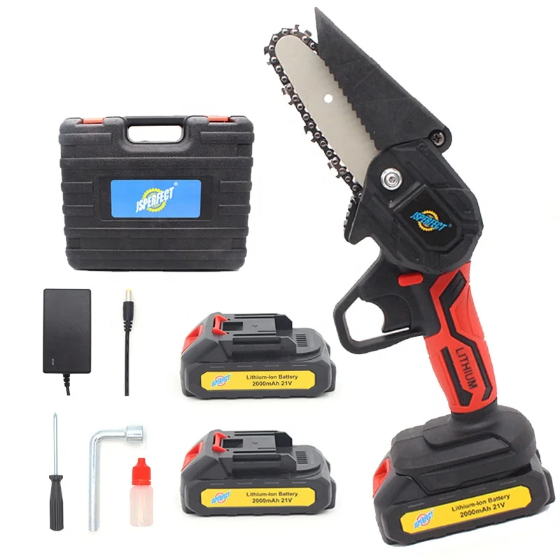 JSPERFECT one hand 4-inch portable pocket mini chainsaw cordless