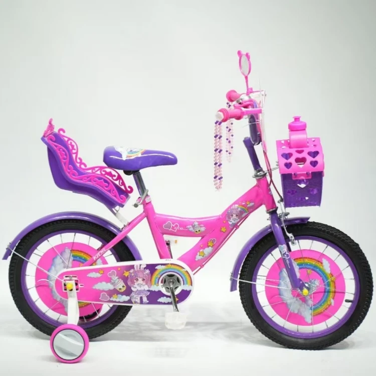 Factory new model colorful child bicycle 14inch 16inch 18inch princess girls pink kid bikes with training wheel