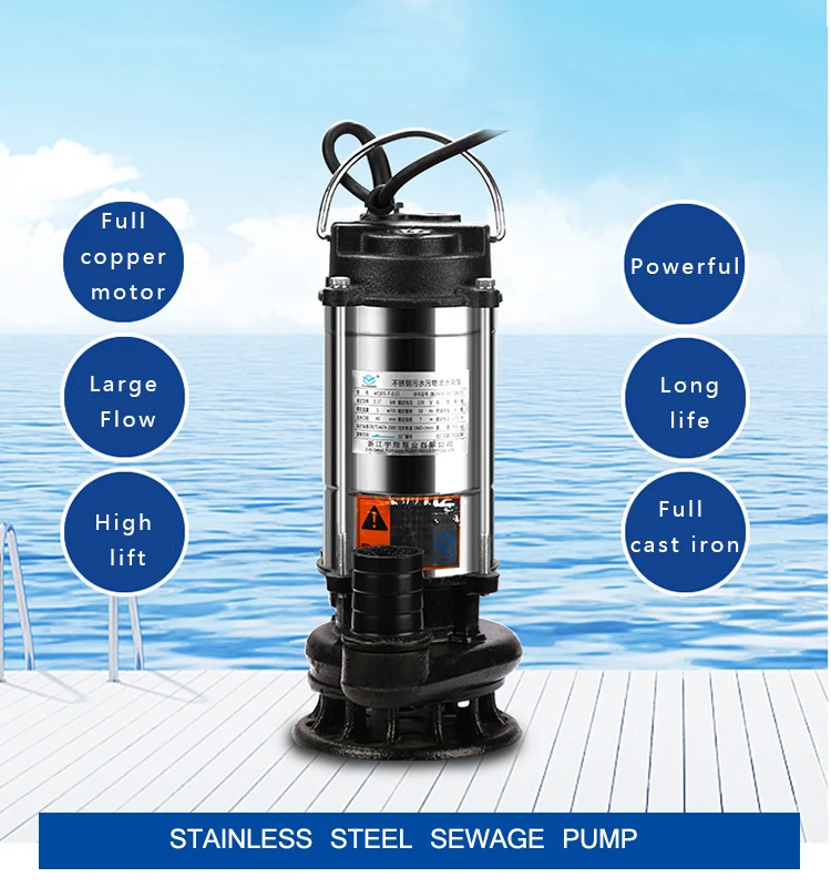 WQD370W Portable Vertical WQD Submersible Sewage Waste Water Pump