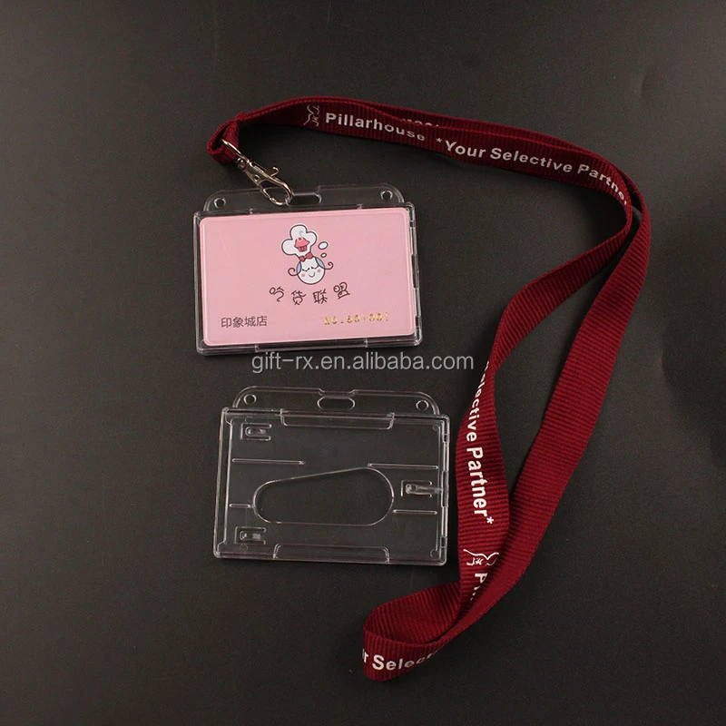 Vinyl Plastic Credit Card Holder Double Side Clear Badge Cover Transparent Horizontal Travel Card ID Badge Holders