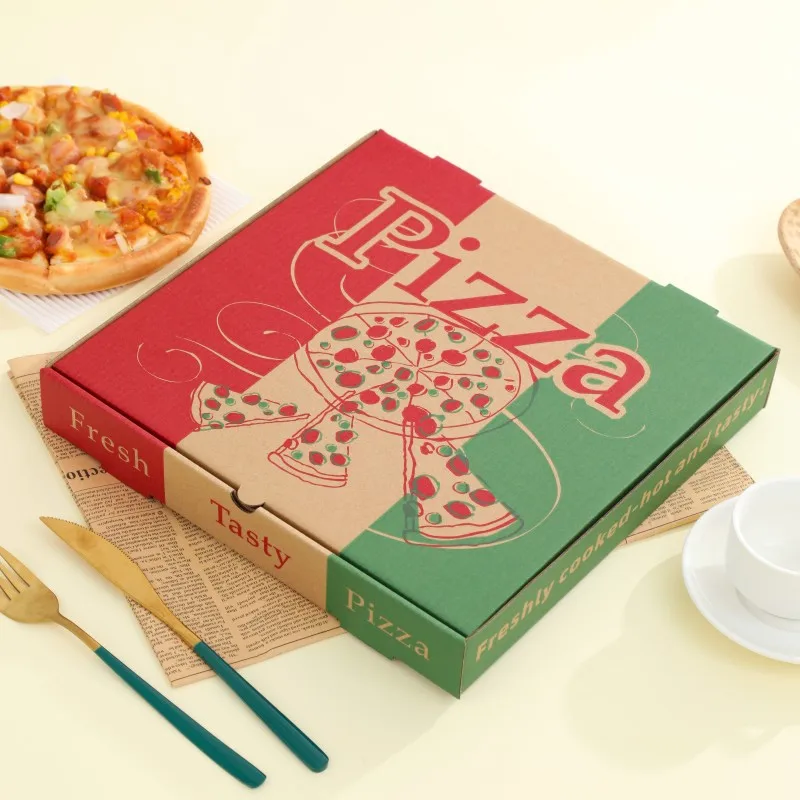 Recyclable price customized logo colorful pizza paper corrugated box