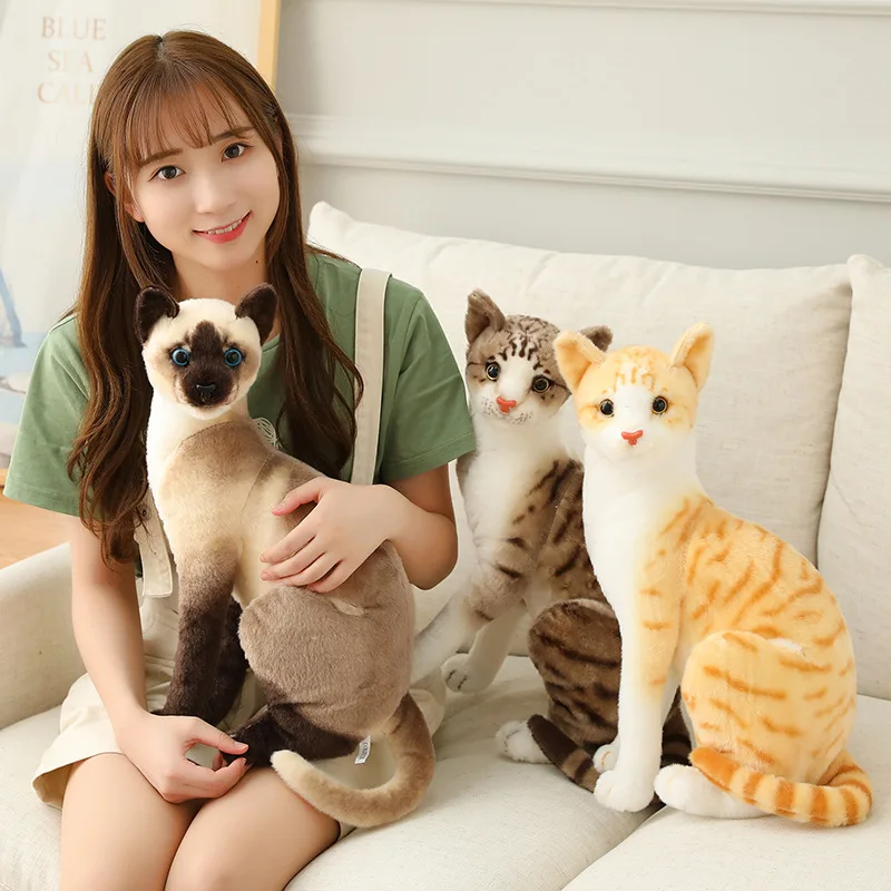 Wholesale Simulation Cute Plush Dog Toy Lazy Cat Realistic Cat Plush Toy Cat Stuffed Animal Toy