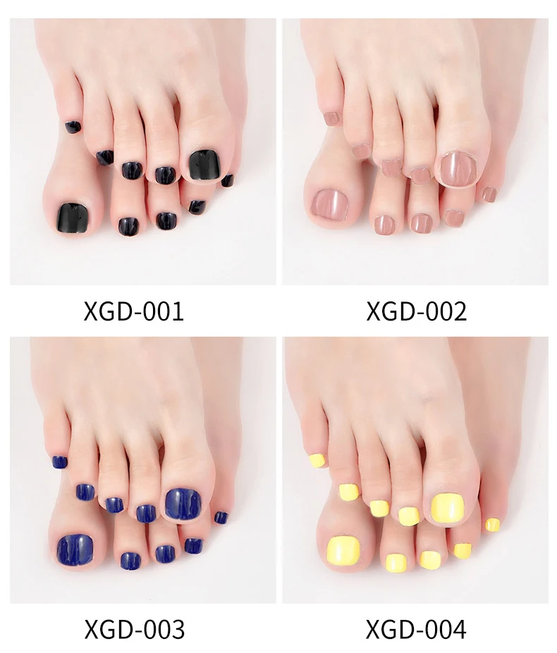 Wholesale semi cured gel strips Toe Nail Wraps Waterproof UV Gel Polish Sticker nails Toe Non-Toxic 3D Polish Nail Sticker