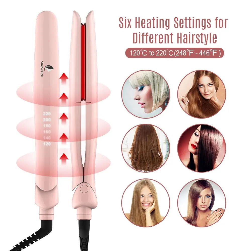 amazing price hair crimper and straightener with heat resistant glove and comb  , flat iron set for thin bleached wavy or curled