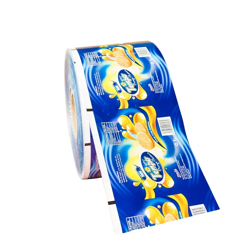 Индивидуальная синяя упаковочная пленка для печенья, пластиковая рулонная ламинирующая пищевая пленка