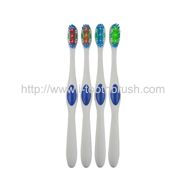 wholesale soft medium bristle oral clean adult toothbrush with anti-slip handle and gum massage