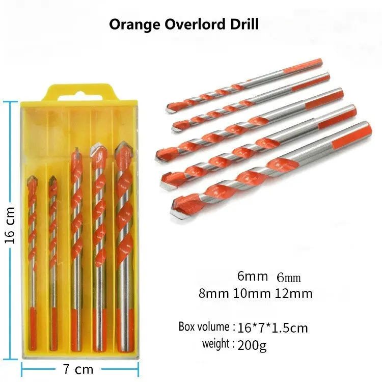 Sharp and durable triangular twist alloy drill bit cross four-edged drill bit axe-shaped overlord drill