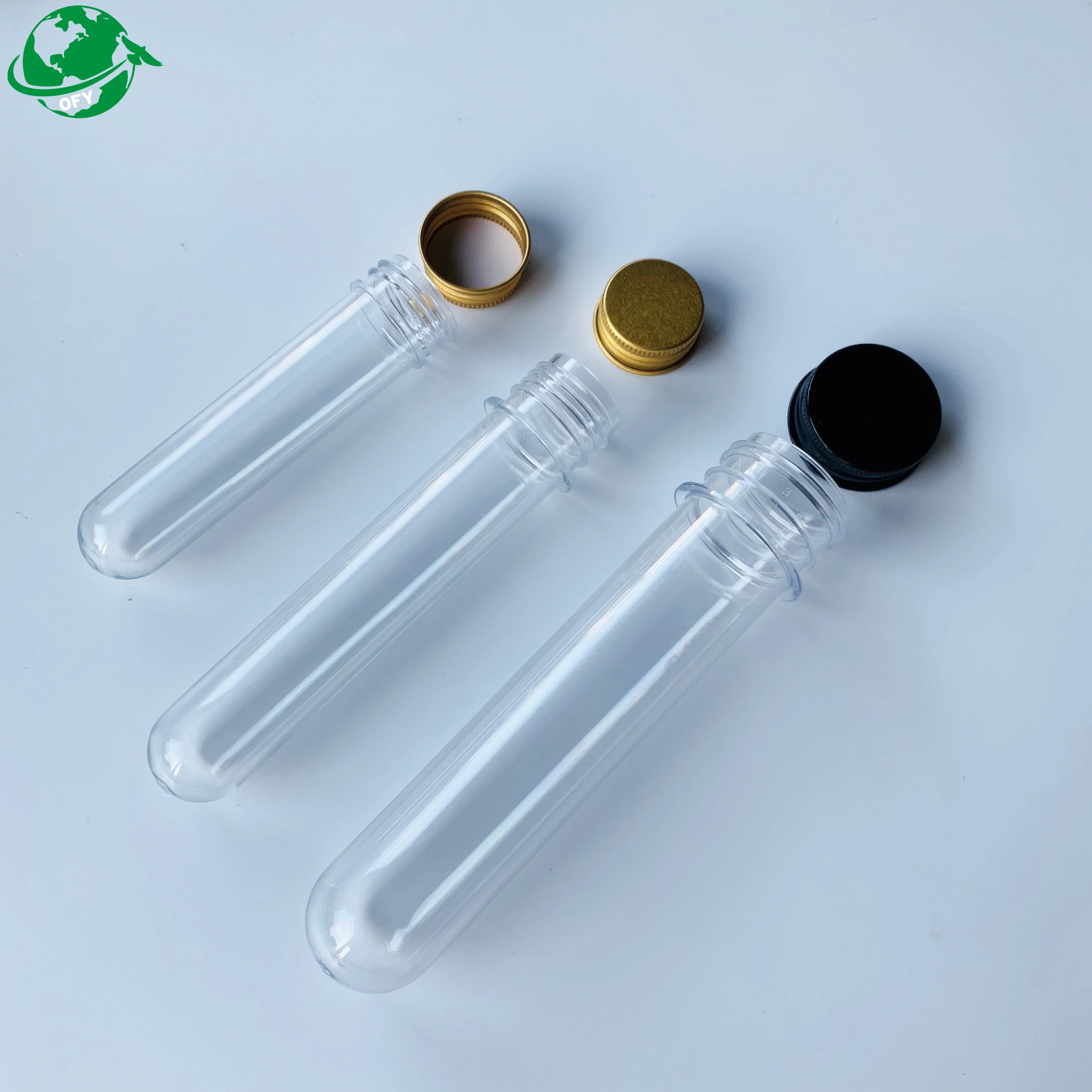 30ml 40ml 50ml  80ml 100ml PET Plastic Test Tube with Screw caps for Candy/Bath Salts/USB cable line