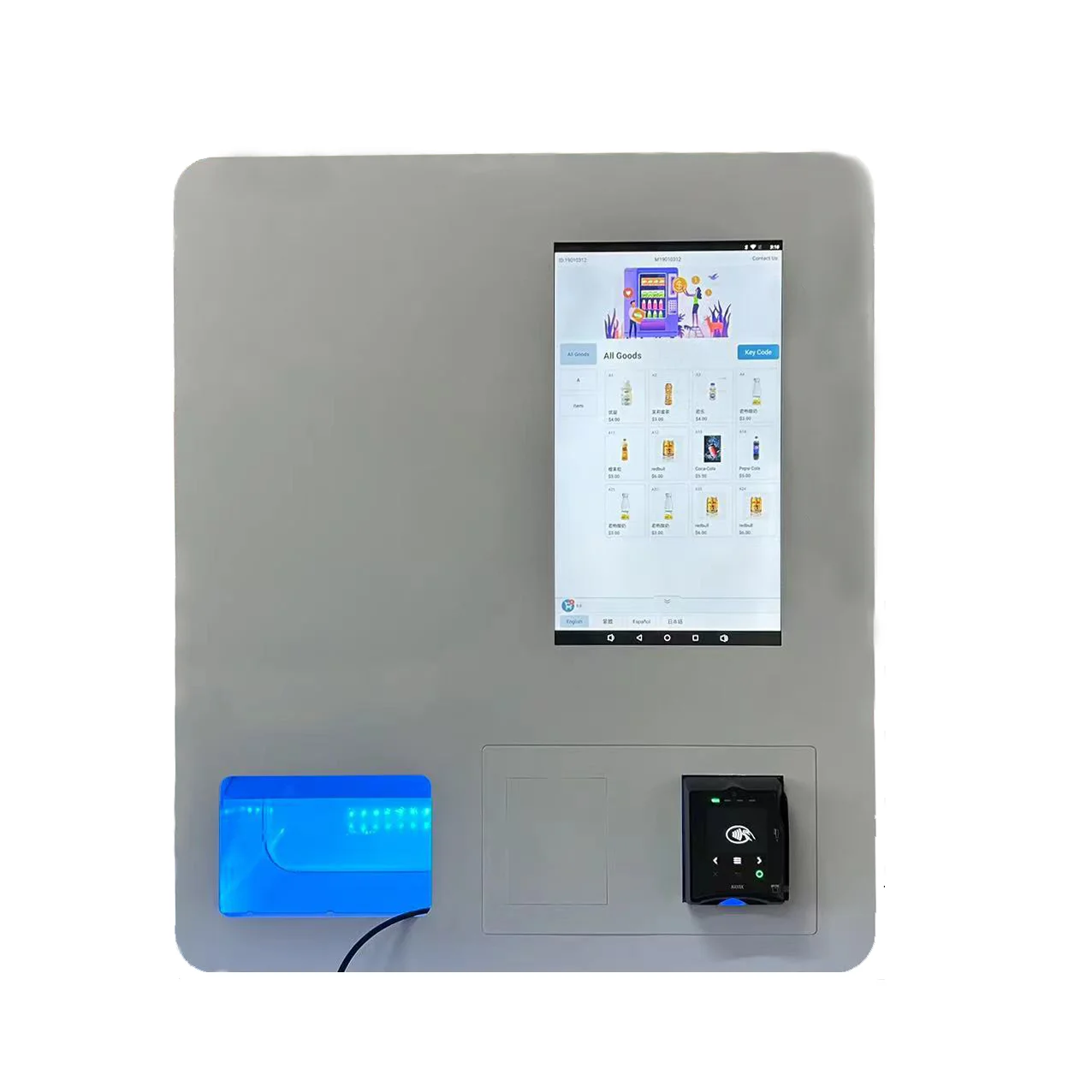 15.6 inch touch screen Mini wall mounted cigarette vending machine with US ID verification cashless payment display video