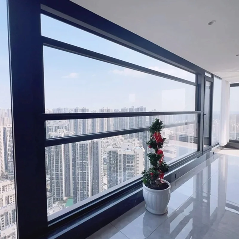 Professional Manufacture Aluminium Vertical Sliding Window Soundproof Vertical Electric Lift Window