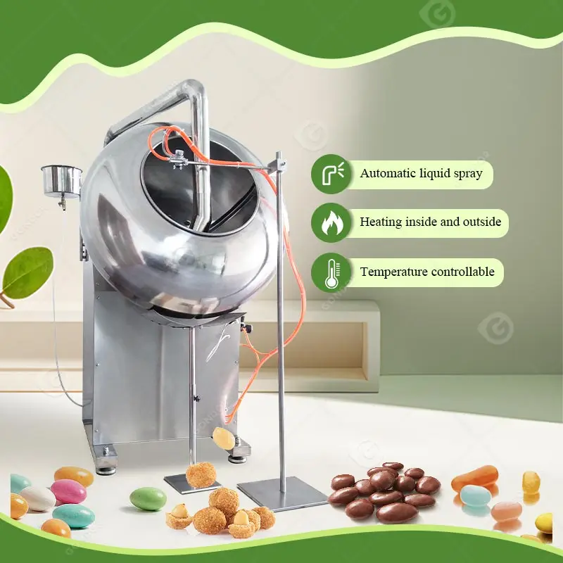 Nut Confectionery Round Roast Coating Machine Small Commercial Ice Cream Chocolate Candy Enrobe Machine