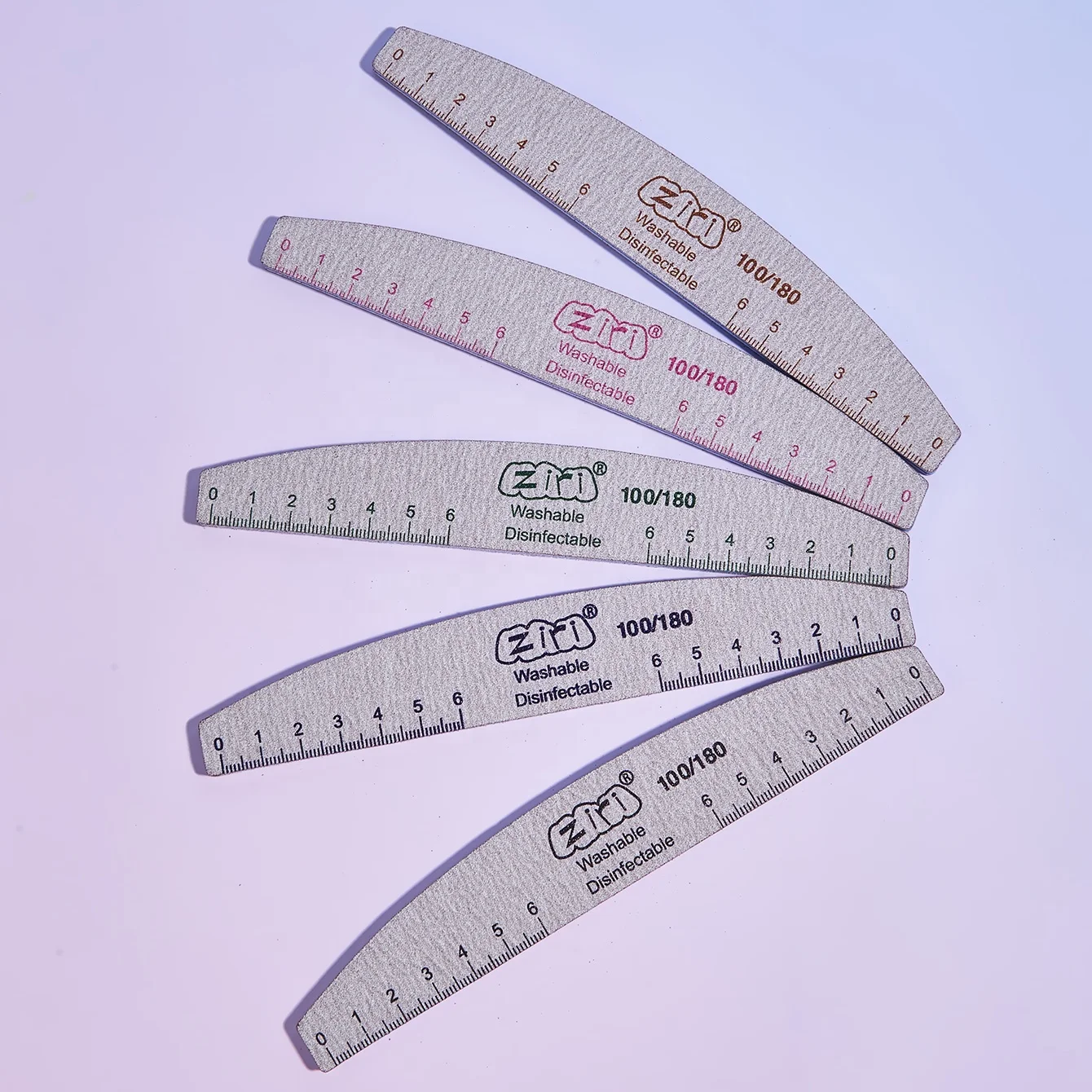 Ziri Factory Wholesale Nail Art Tools Professional Manicure Emery Board Custom Logo Limes Ruler Zebra 100/180 Nail Files