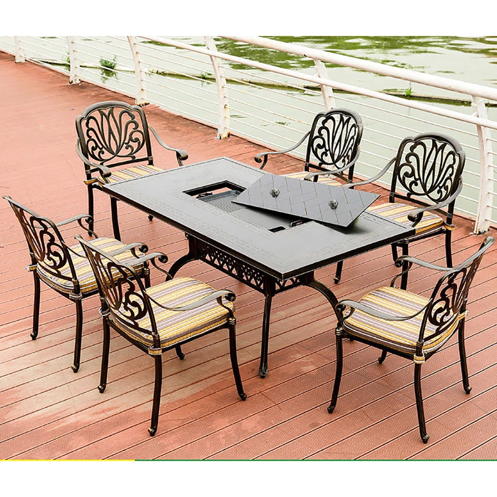 Aluminum Die Casting Ceramic Grill Table  Barbecue Electric Grill Table