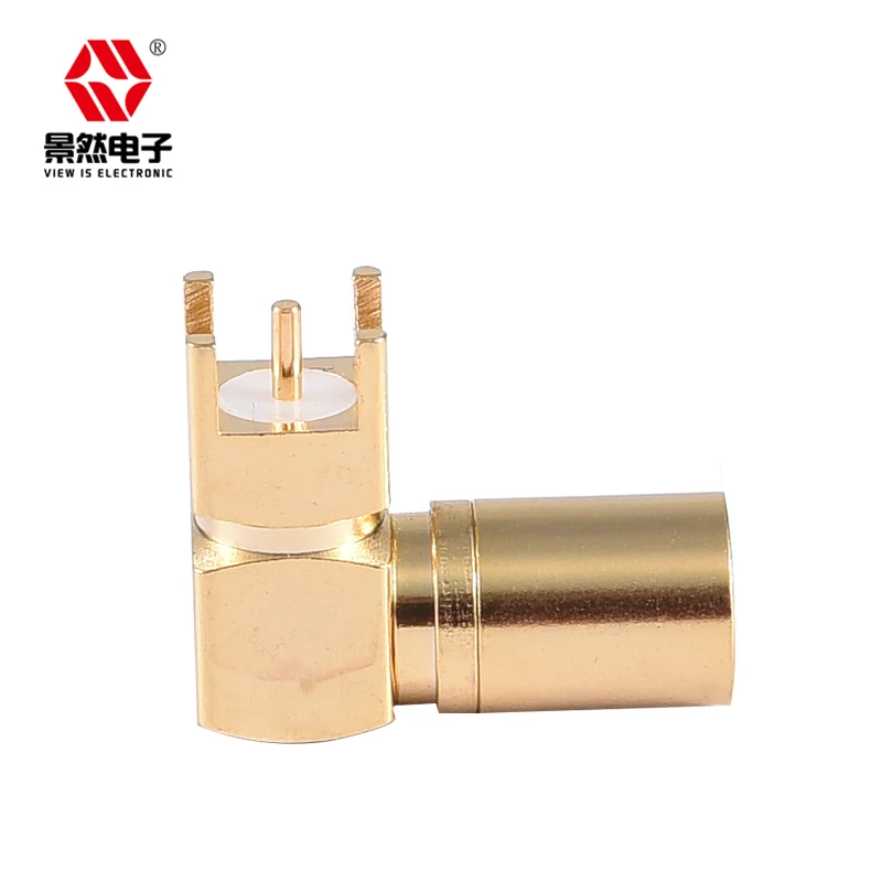 Поставка SMB Женский правый угол для монтажа на печатную плату доска золотое покрытие DC-4GHZ 50OHM SMB Разъем RF разъем