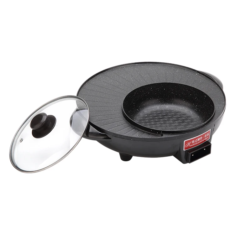 1800W Multi-Functional Korean Non-Stick All-In-One Electric Hot Pot Smokeless Grill Pan