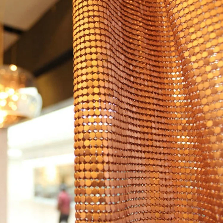 Gold Metal Mesh Fabric Metallic Metal Sequin Sequined Fabric for DIY Sewing Doll Cloth Belt Metal Fabric