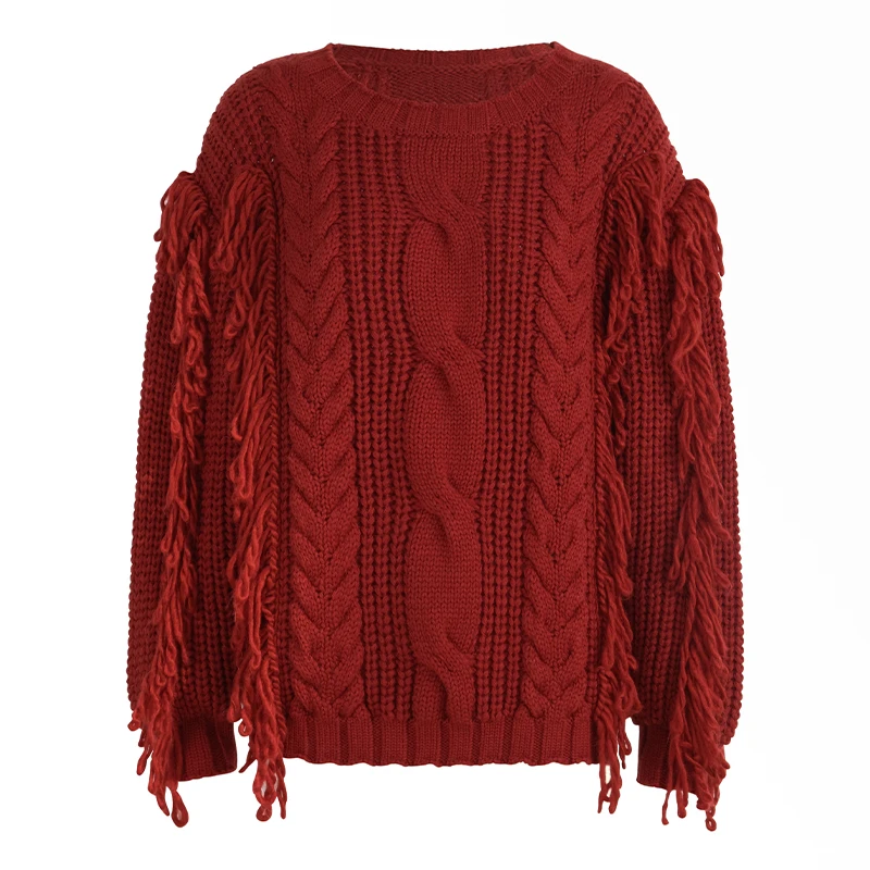 Wholesale beautiful new design women fringe tassel hollow sweater