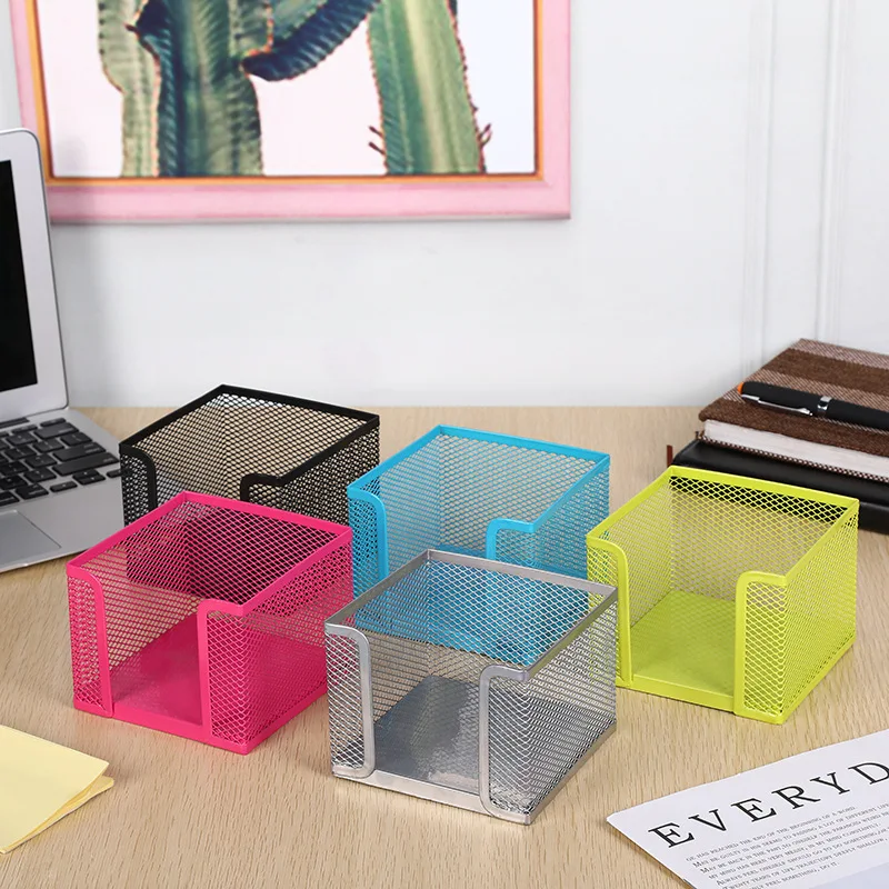 Multi-color Pack-3 Square Types Office Storage Metal  Box  Organizer  Mesh  Metal Memo Holder